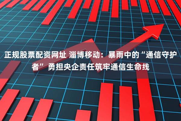正规股票配资网址 淄博移动：暴雨中的“通信守护者” 勇担央企责任筑牢通信生命线